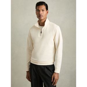 REISS CREEK Brushed Corduroy Half Zip Polo Shirt